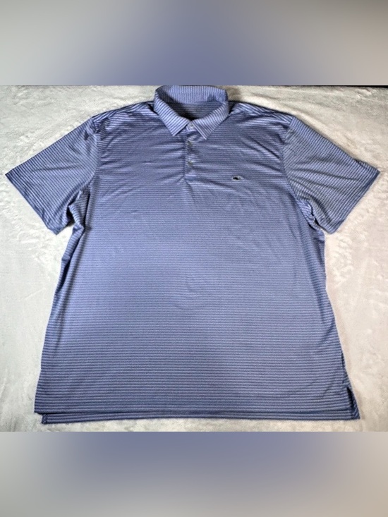 Vineyard Vines Other - Vineyard Vines Sankaty Performance Golf Polo XXL Blue Pink Stripe